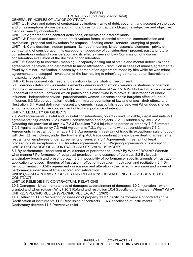 Principles of Contract Law Overview | PDF
