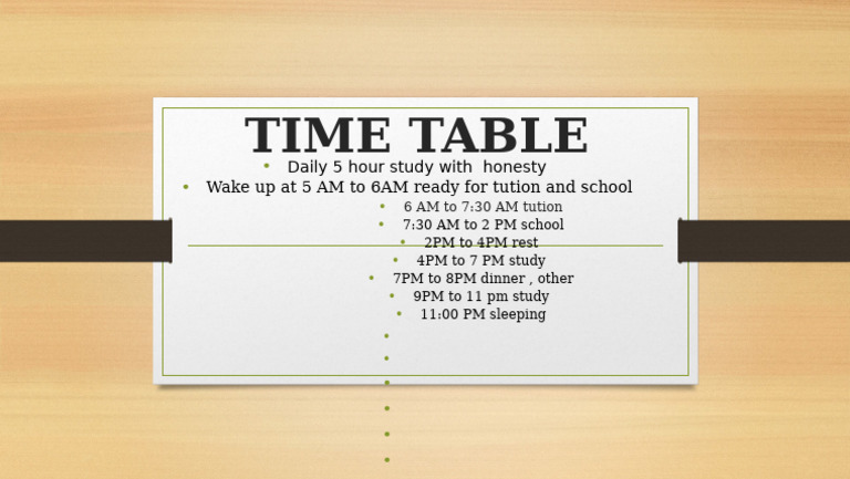 Time Table | PDF