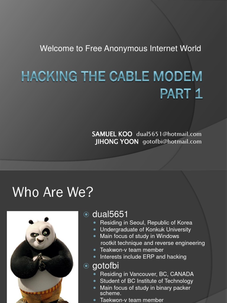 Hacking The Cable Modem PDF Networking Standards Computer Engineering