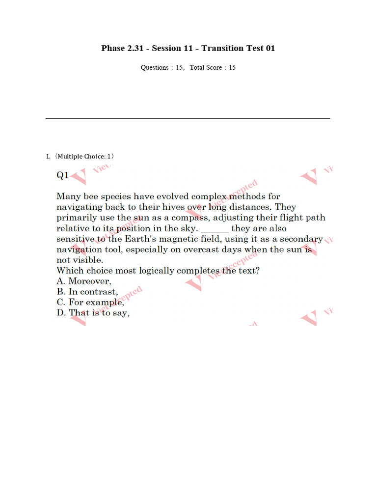 Phase 2.31 - Session 11 - Transition Test 01 | PDF