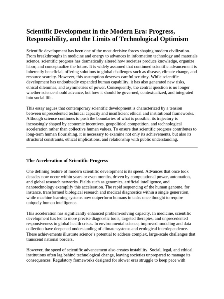 Scientific Development in The Modern Era | PDF | Science | Knowledge