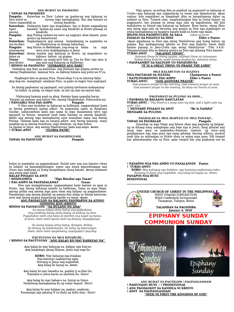 January 4, 2026 Talamdan Sa Pagsimba | PDF