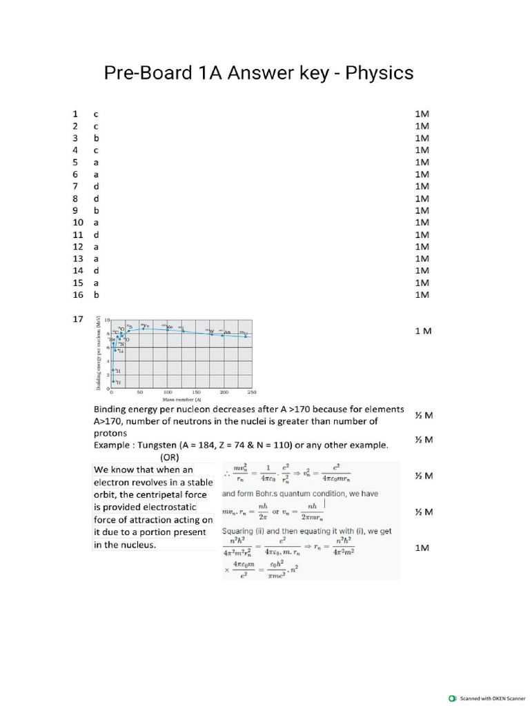 Pre Board Phy Solution | PDF