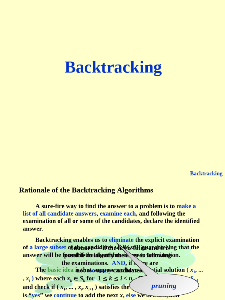 Backtracking Algorithms Explained | PDF | Mathematical Logic | Computer ...
