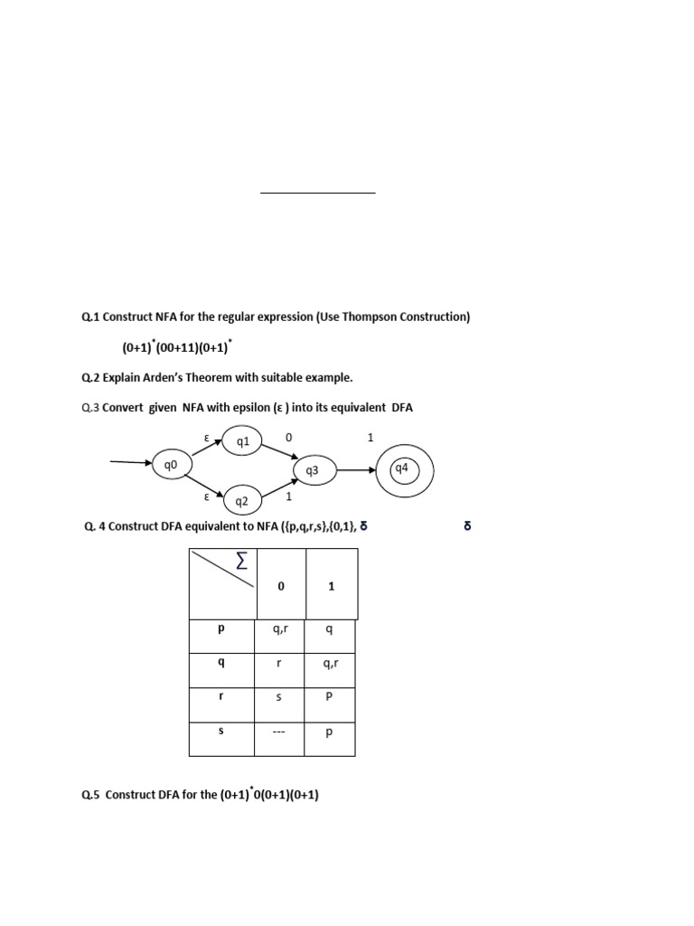 Assignments NFA-DFA & TM and Undecidebility | PDF | Formalism ...