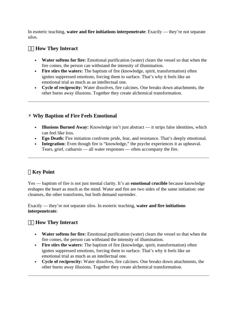 Fire and Water Baptism Esoteric | PDF | Wisdom | Alchemy