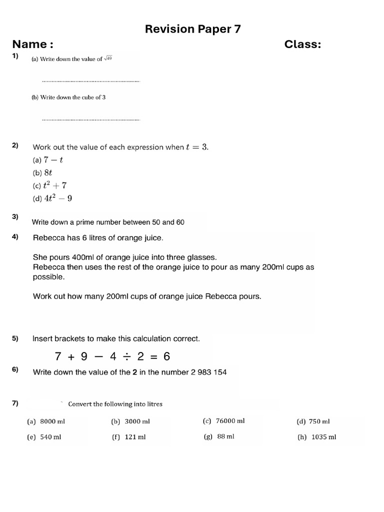 Revision Paper 7 | PDF