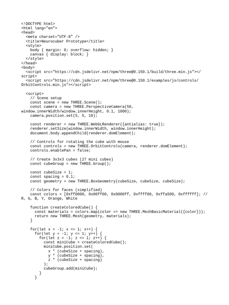 Neurocuber 3D Visualization Prototype | PDF