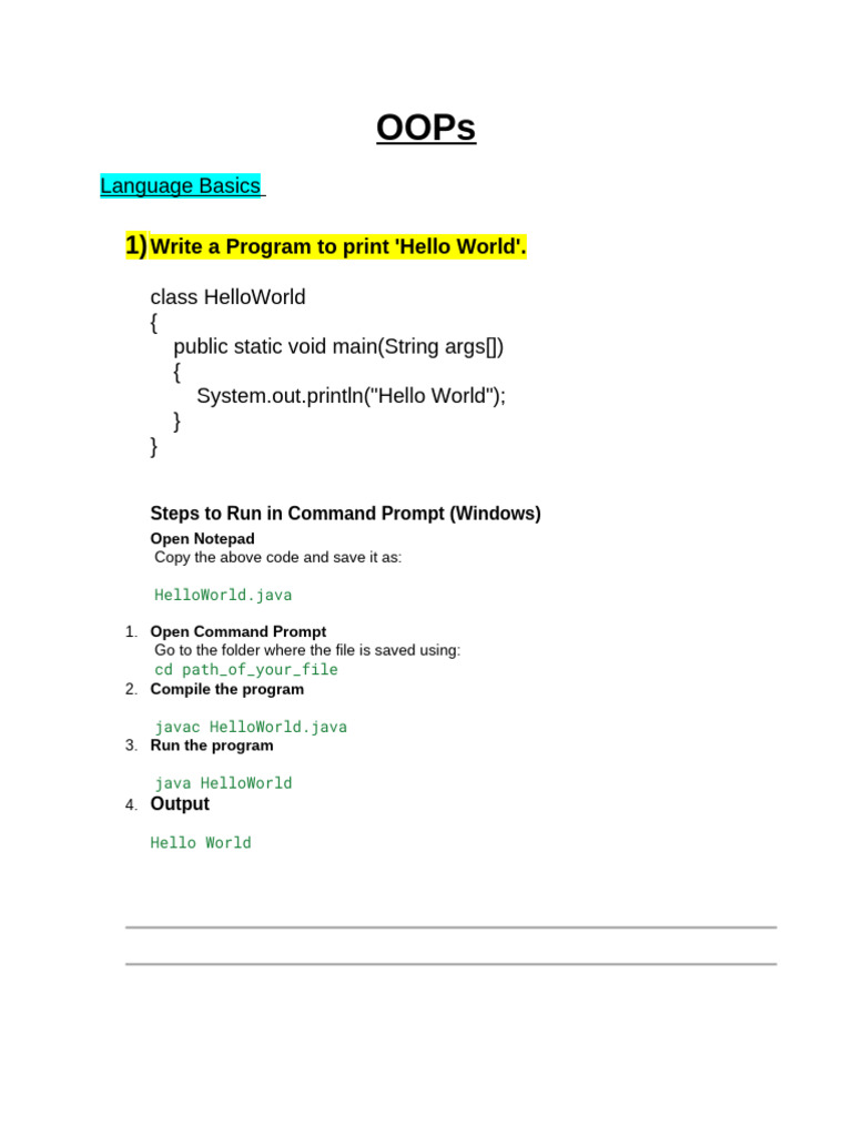 Oops | PDF | Object Oriented Programming | Programming Paradigms