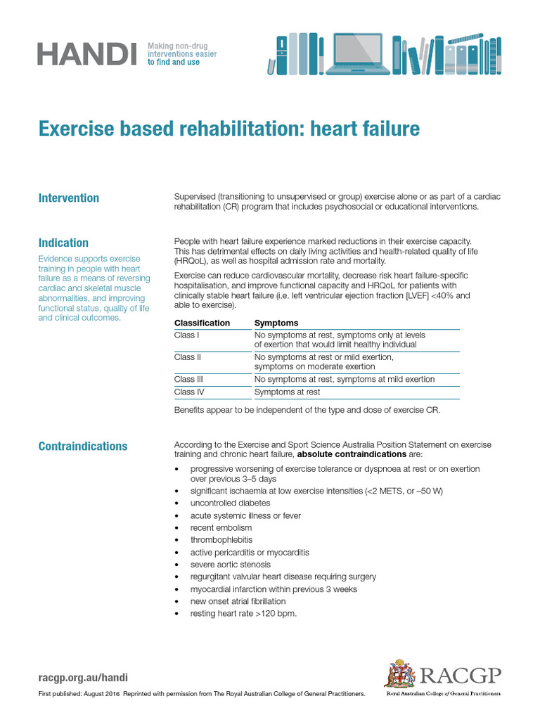 Cardiac Rehabilitation Exercise Guidelines | PDF | Heart Failure | Heart