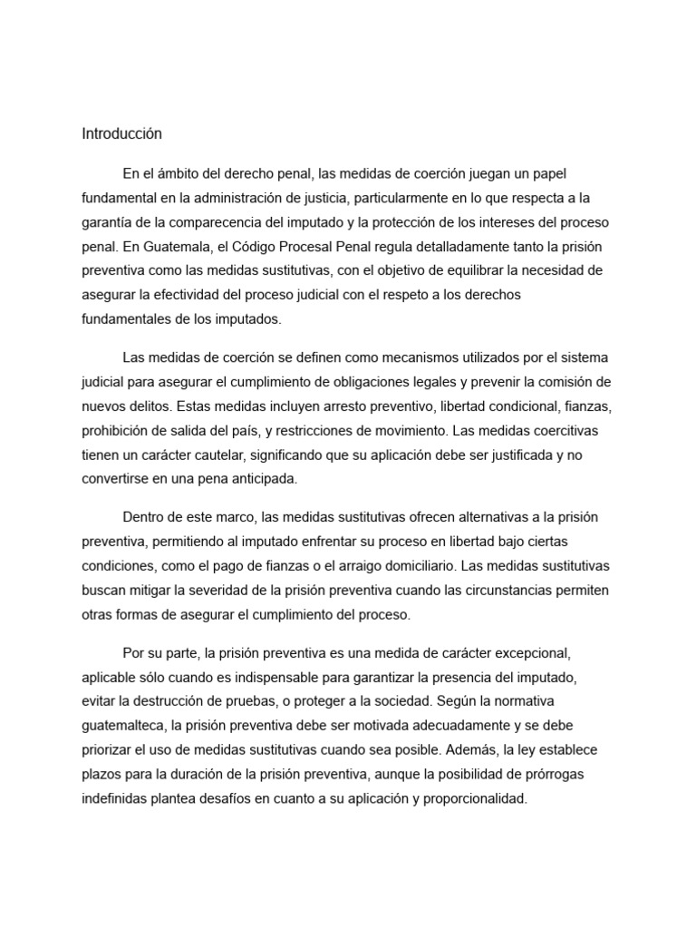 Medidas de Coerción en el Proceso Penal Guatemalteco | PDF | Apelación ...