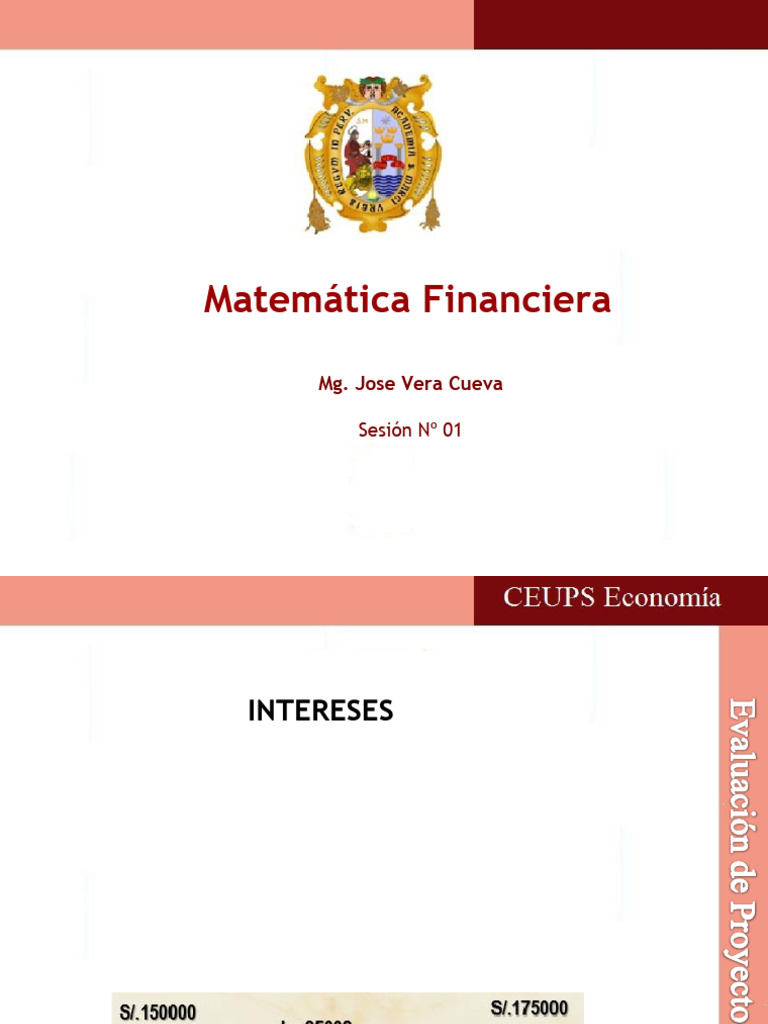 MF 01 Matematica Financiera - SAN MARCOS | PDF | Interés | Interés ...