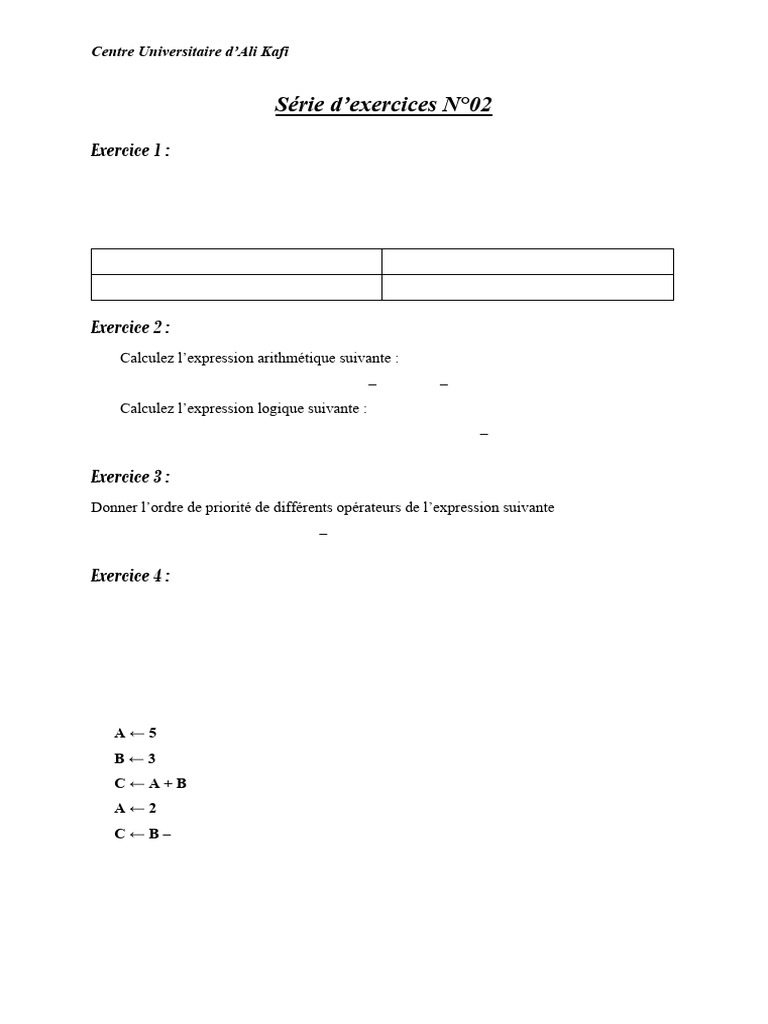 Exercices de Programmation en C et Algorithmes | PDF | Mathématiques ...
