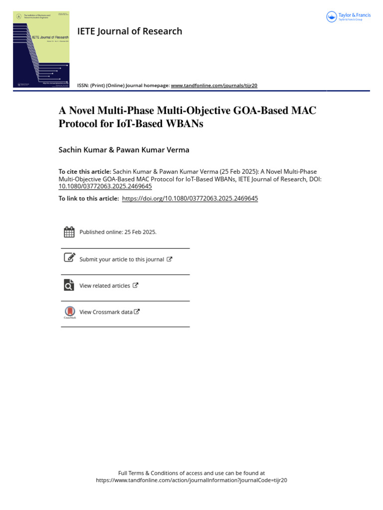A Novel Multi-Phase Multi-Objective GOA-Based MAC Protocol for IoT ...