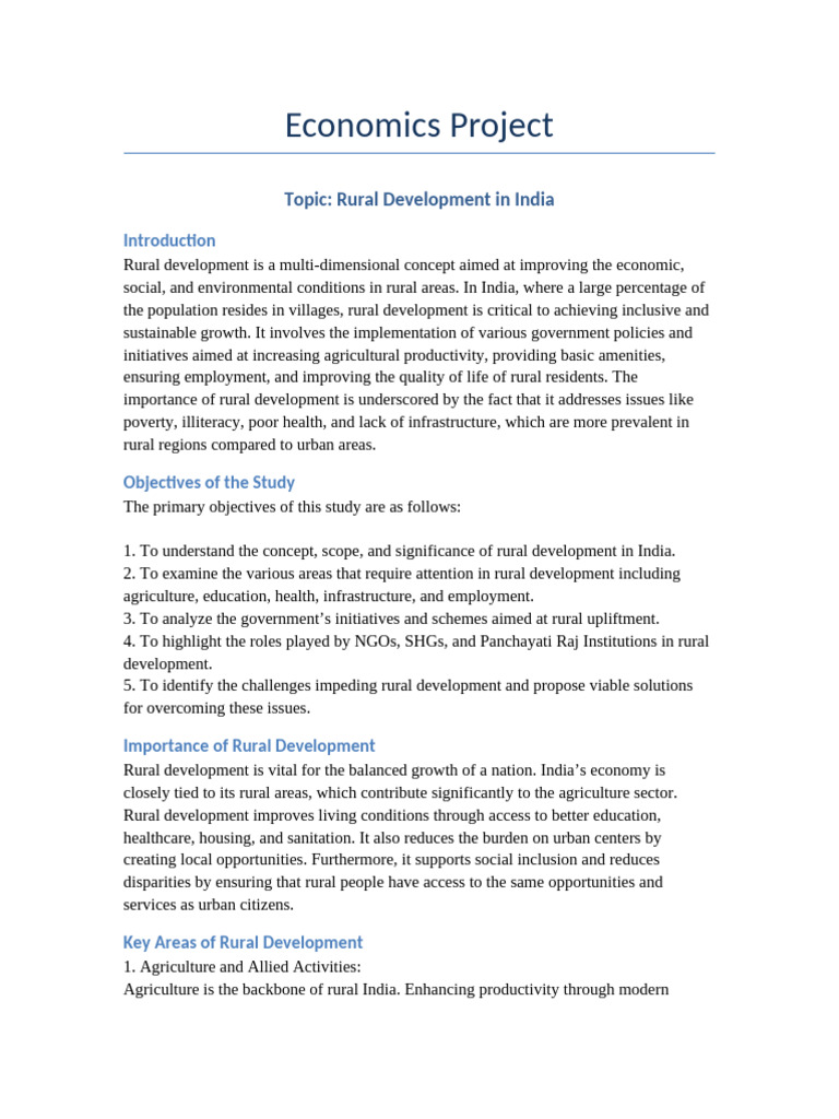Rural Development Strategies in India | PDF | Rural Development | Economies