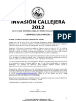 Convocatoria Oficial Invasión Callejera 2012