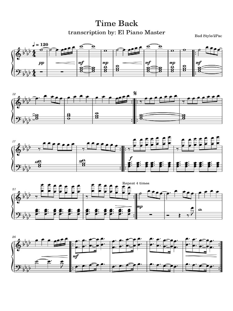 Time Back - Melody (Medium) | PDF