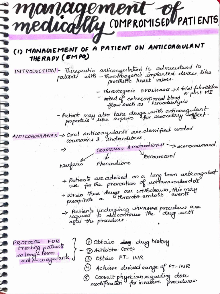 Patient Management on Anticoagulant Therapy | PDF