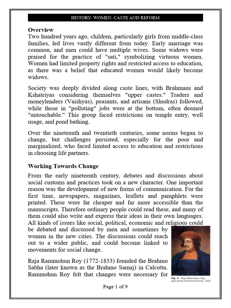 Women, Caste, and Reform in India | PDF | Dalit | Caste