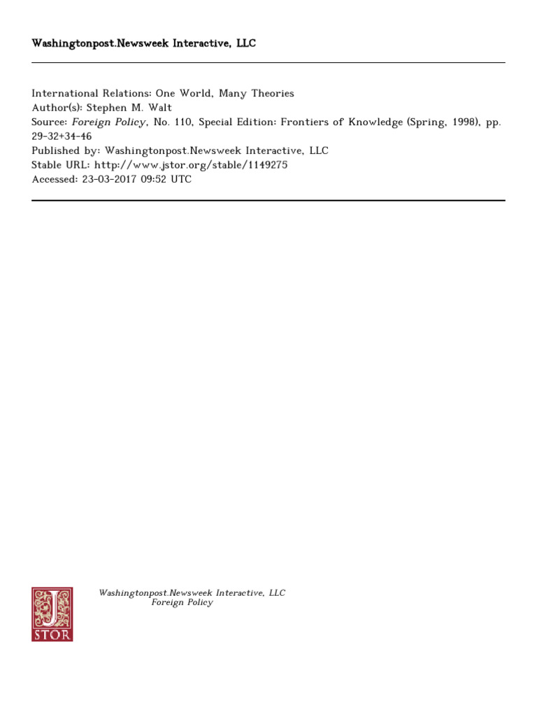 International Relations Theories Explained | PDF | Global Politics ...