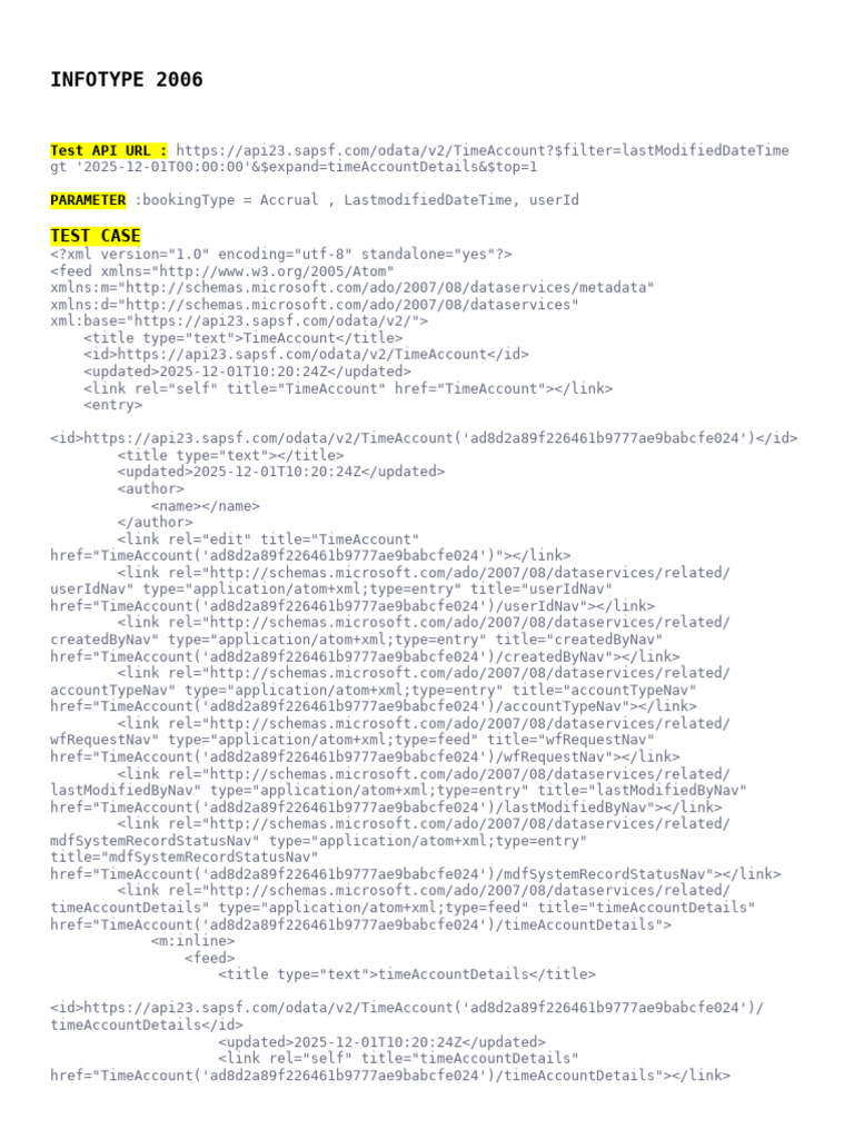 TimeAccount API Test Case Details | PDF