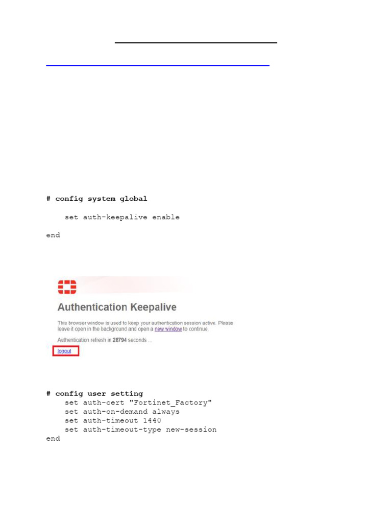 FortiGate Authentication Keepalive Setup | PDF | Login | Computer ...