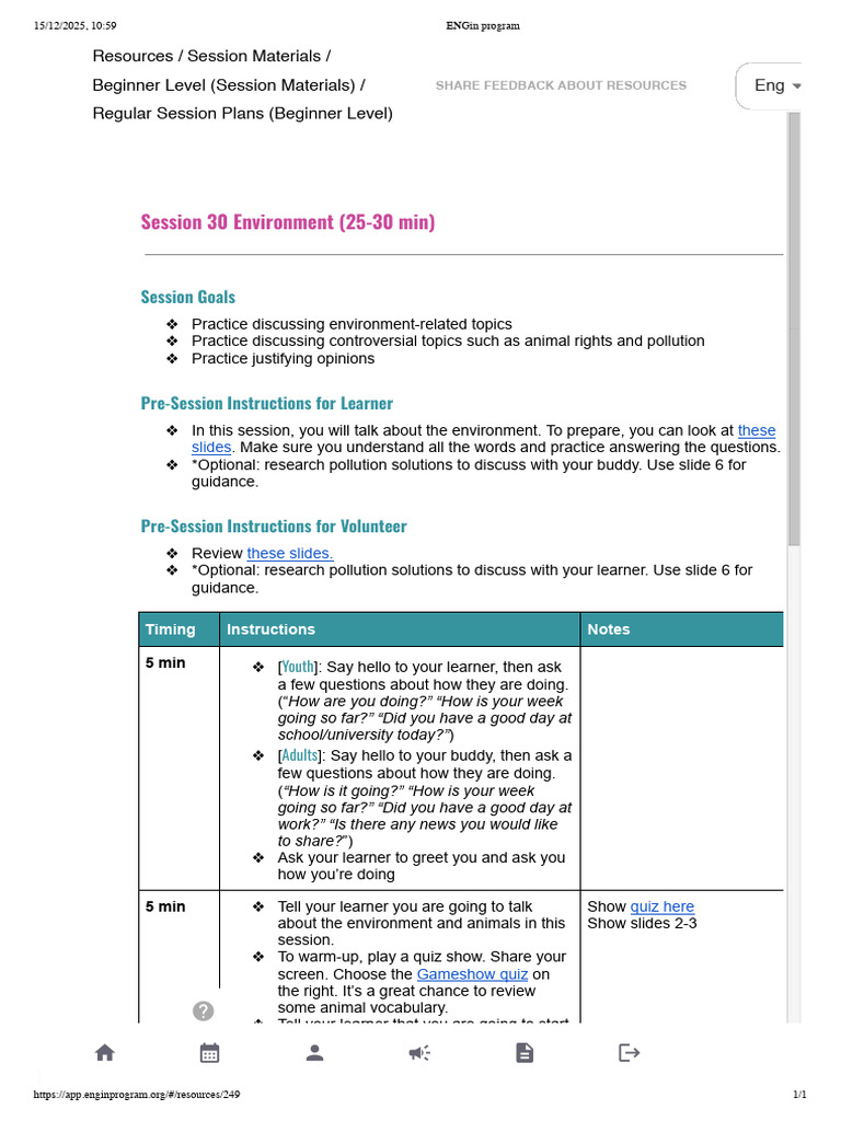 The Environment | PDF | Learning | Human Communication
