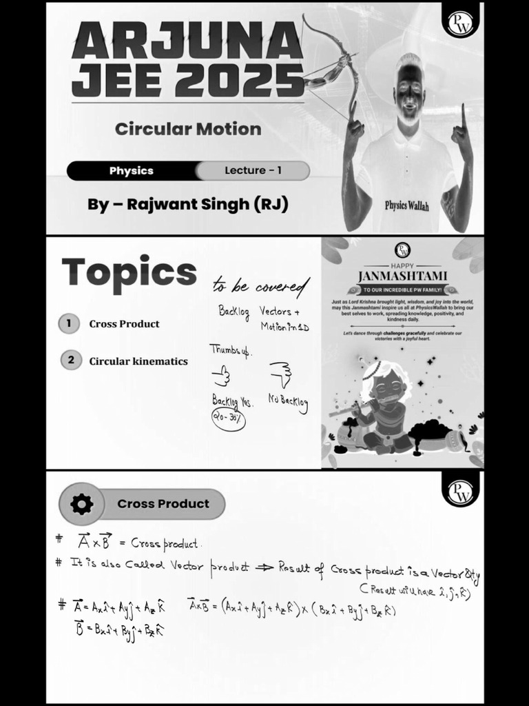 Circular Motion 01 - Class Notes - Arjuna JEE 2025 (10 Files Merged) | PDF