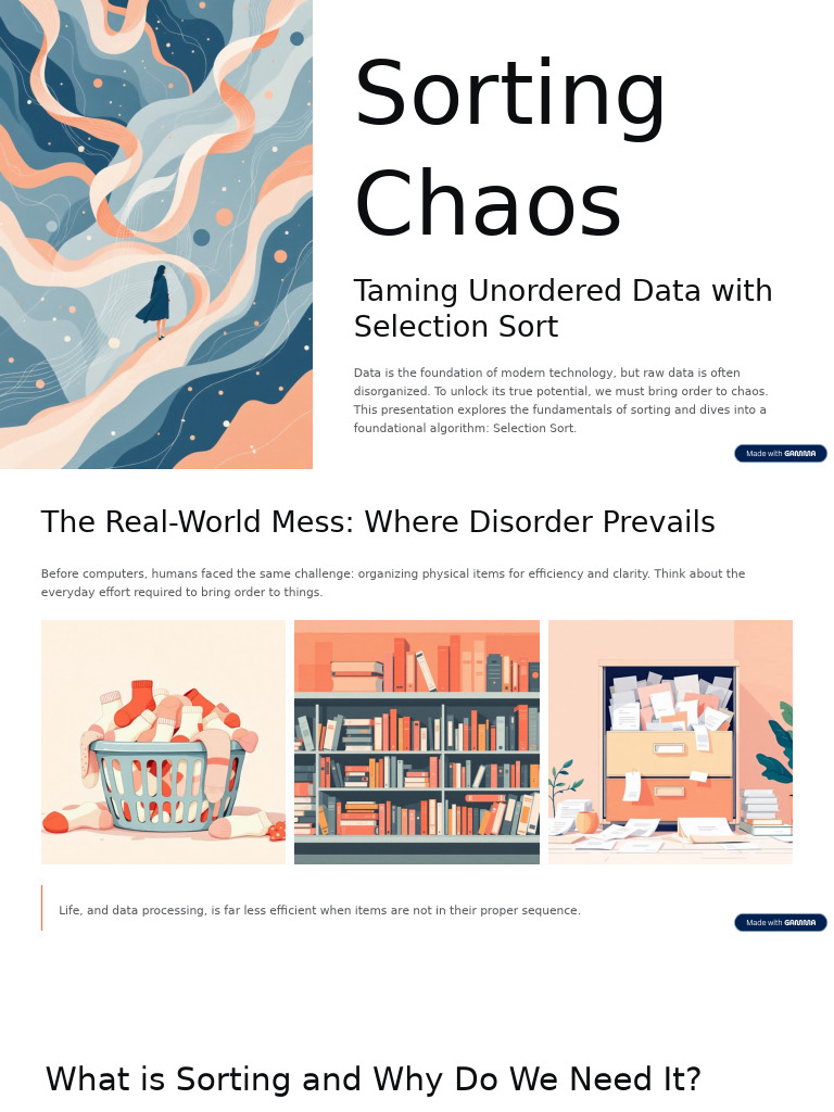 Sorting Chaos | PDF | Computer Programming | Algorithms