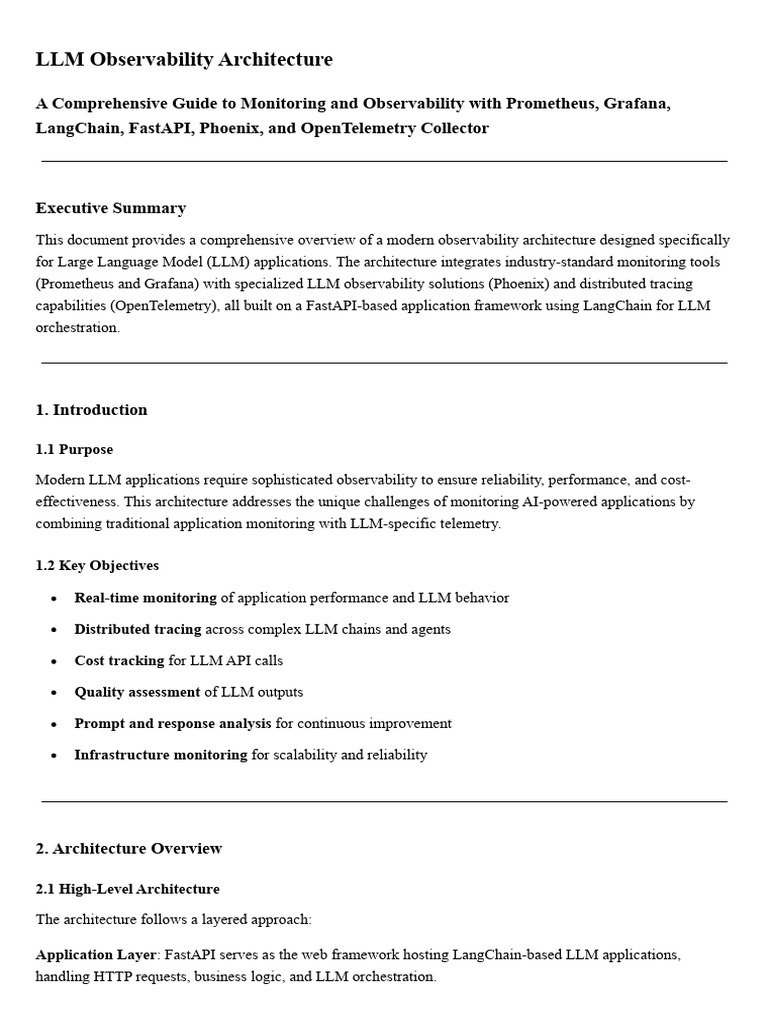 LLM Observability Architecture Guide | PDF | Computing | Information ...