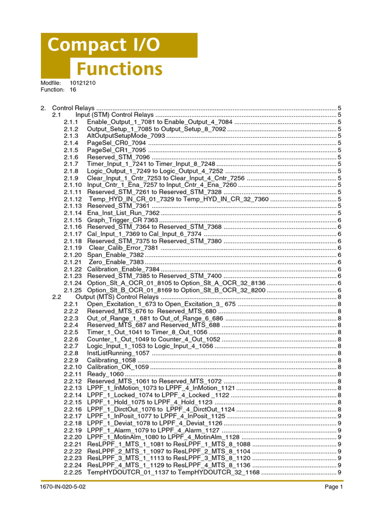 Compact I/O Control Relays Guide | PDF | Relay | Electrical Engineering