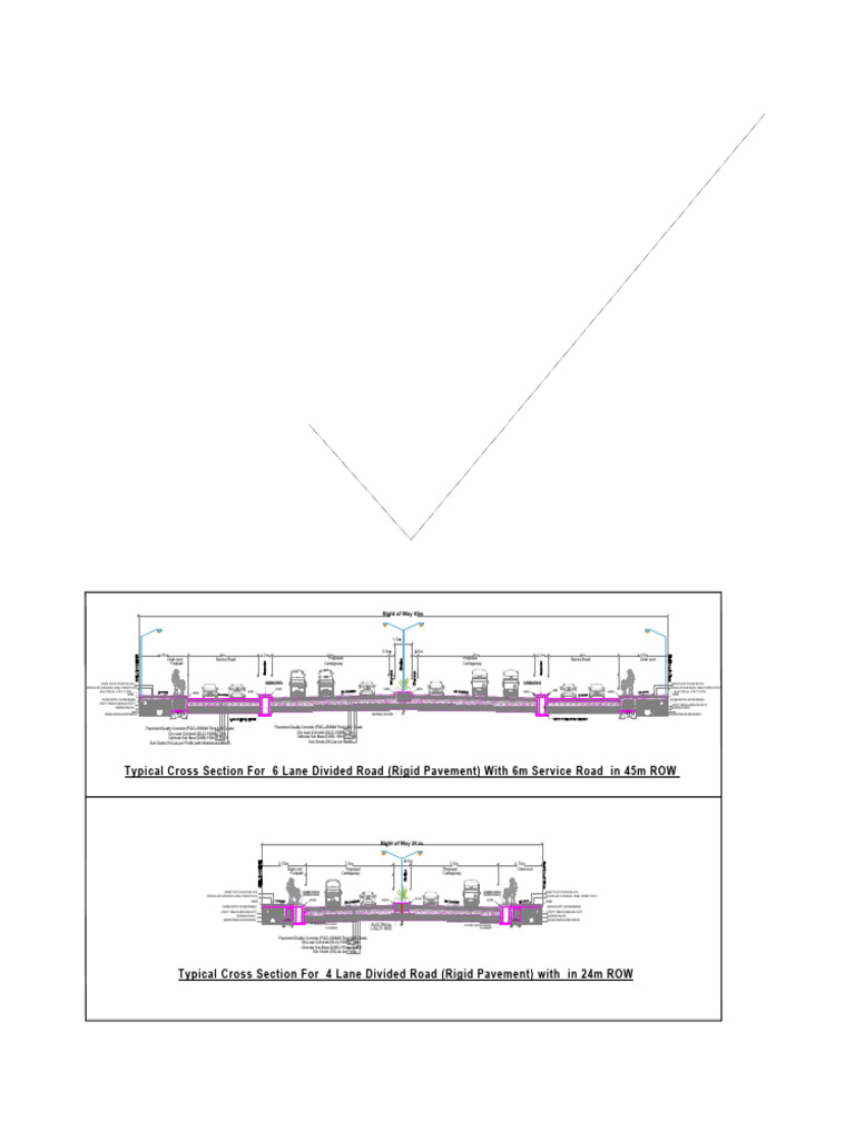 Cross Section Design for Divided Roads | PDF | Storm Drain | Road