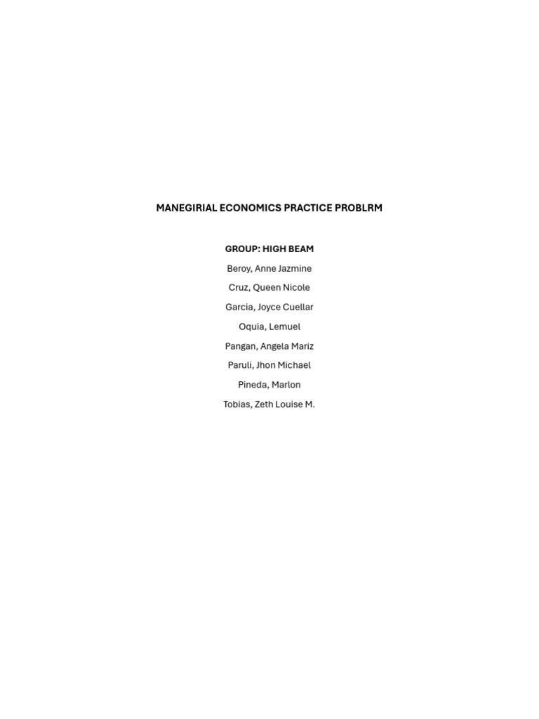 Managerial Economics Practice Problems | PDF | Net Present Value ...