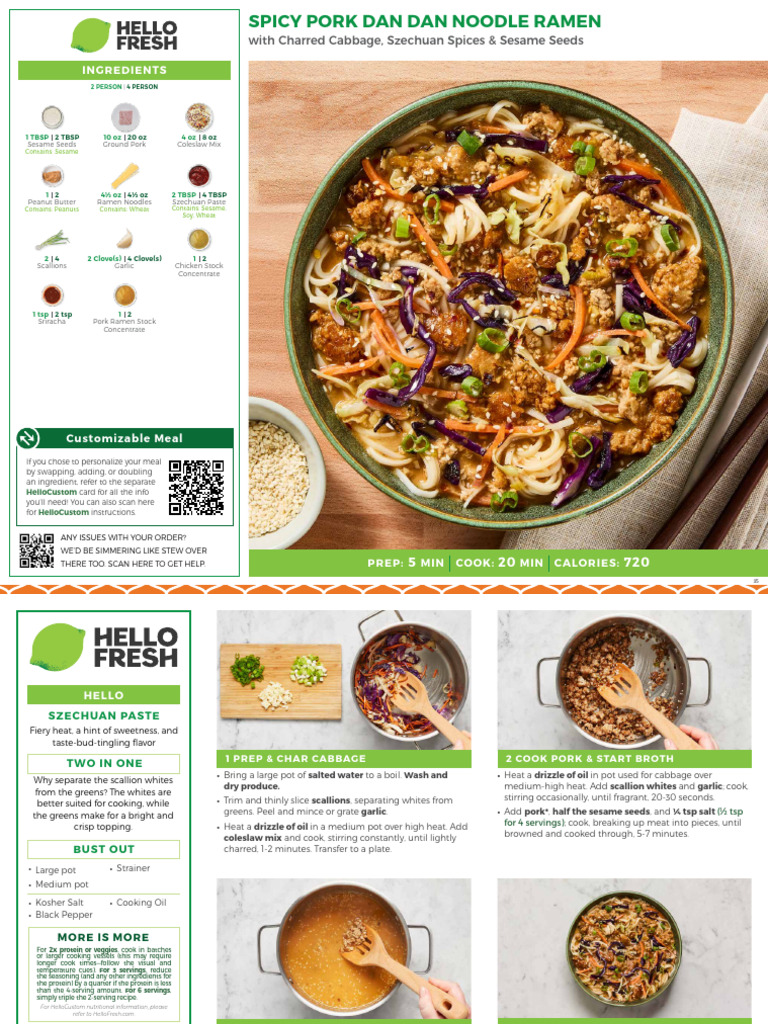 Spicy Pork Dan Dan Noodle Ramen Recipe | PDF | Ramen | Cooking
