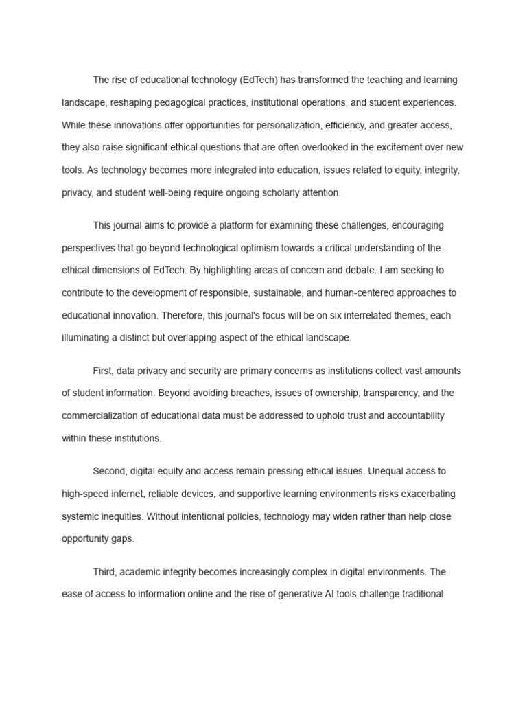 Ethical Challenges in EdTech Usage | PDF | Artificial Intelligence ...