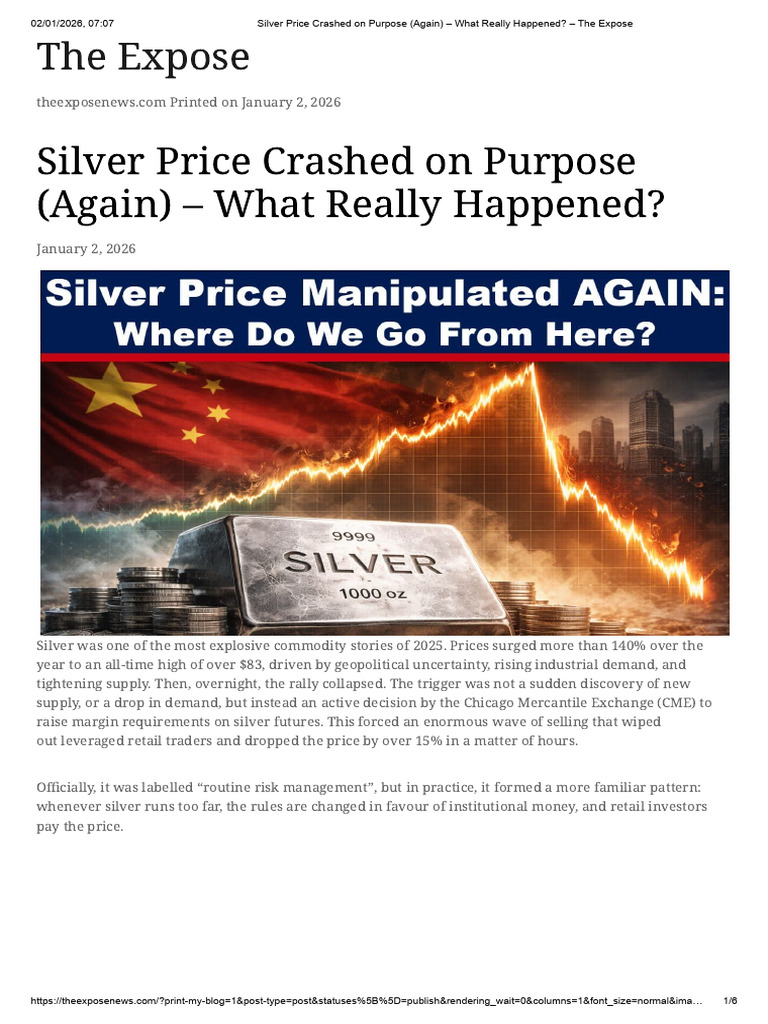 Silver Price Crashed On Purpose (Again) - What Really Happened - The ...