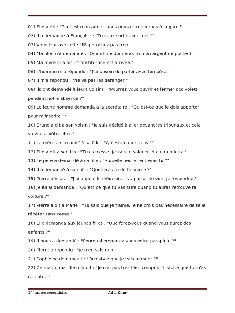 Dialogues quotidiens en français | PDF
