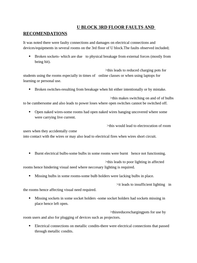 3rd Floor Electrical Faults & Fixes | PDF | Electrical Connector ...