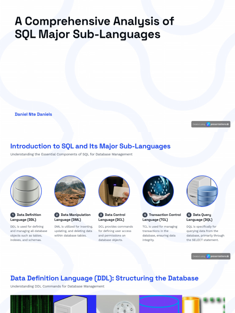 SQL Sub Languages | PDF