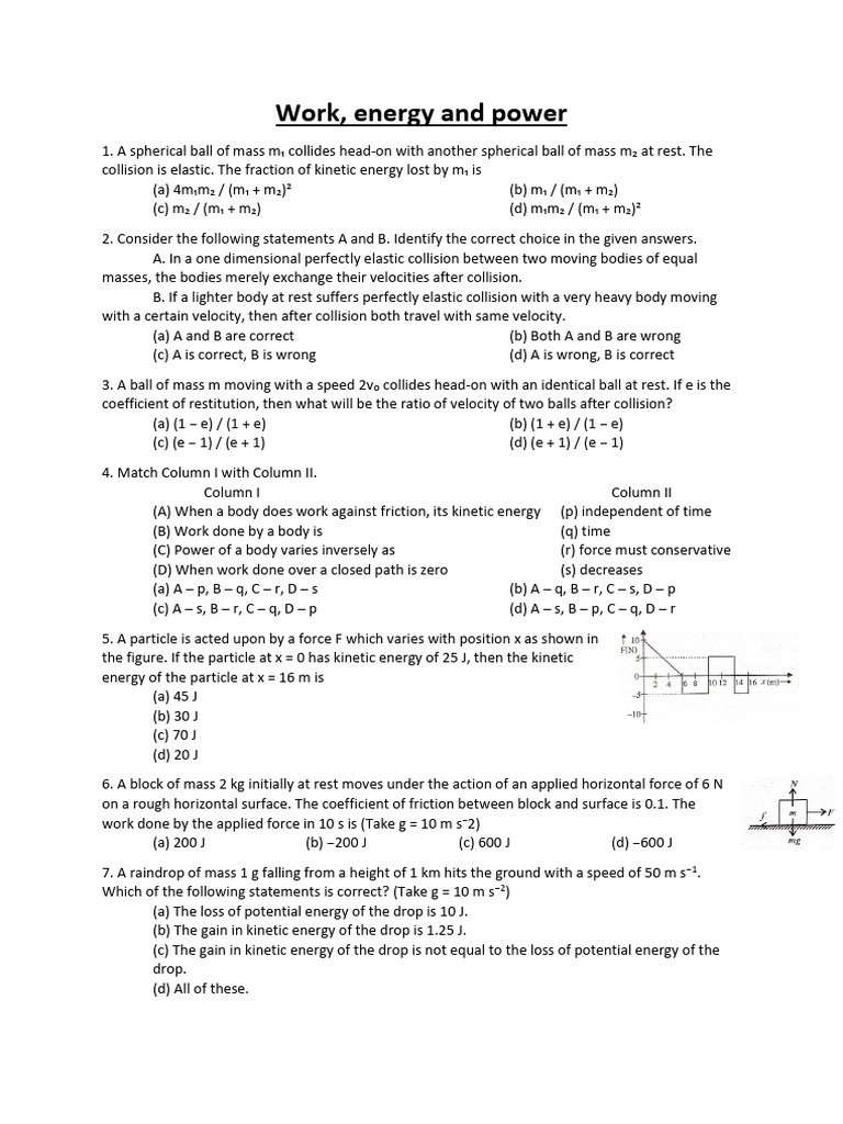 Elastic Collisions and Energy Concepts | PDF | Collision | Force