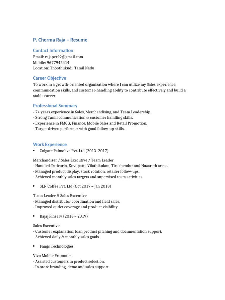 Raja New Resume | PDF