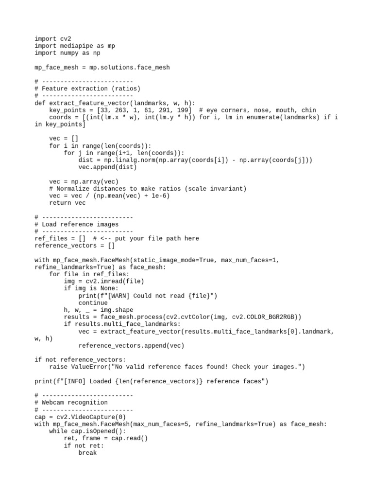 Face Reg Ref | PDF