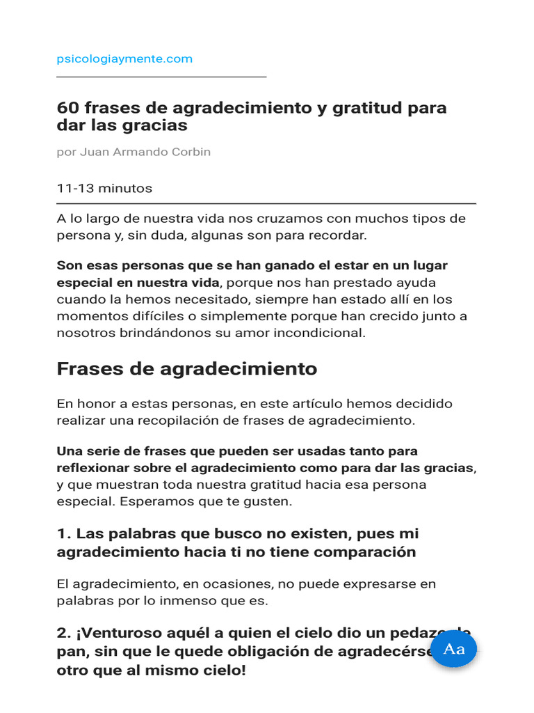 60 Frases de Agradecimiento y Gratitud | PDF | Amor | Gratitud