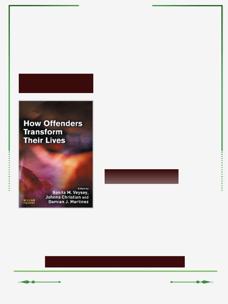 How Offenders Transform Their Lives 1st ed Edition Christian ebook ...