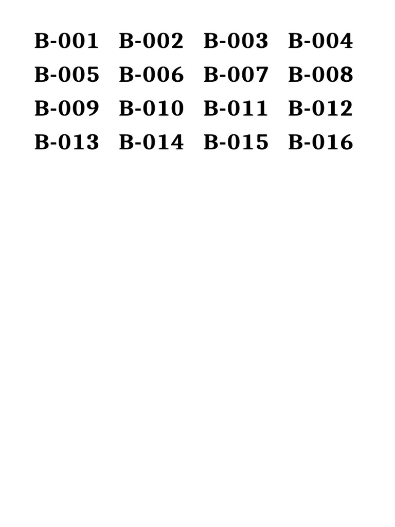 Etiquetas B001 B016 A4 | PDF