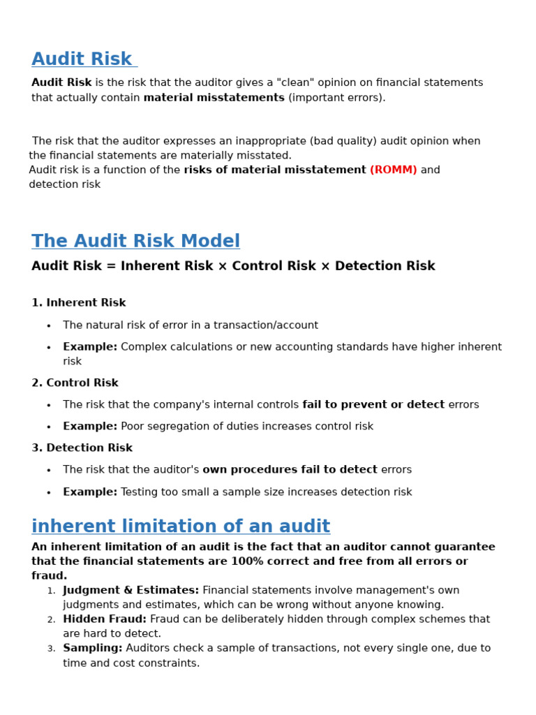 Understanding Audit Risk Components | PDF | Audit | Risk