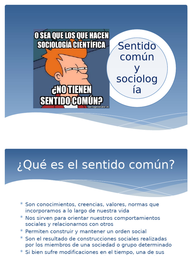 Sentido Común y Sociología | PDF