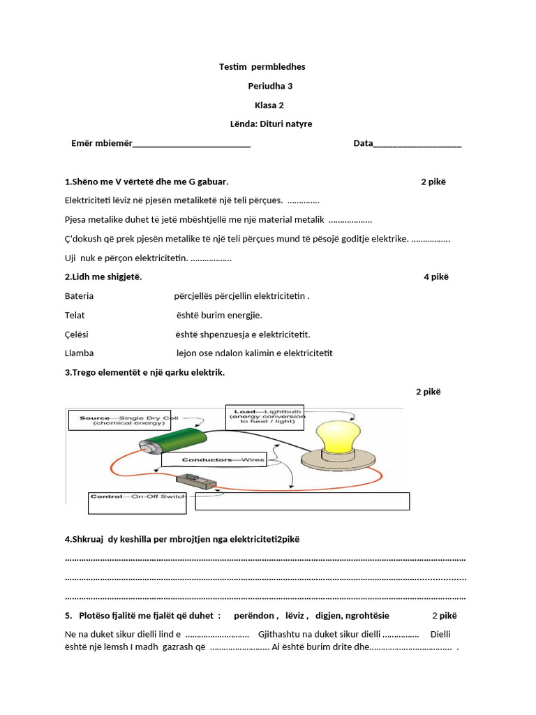 Test TR 3 KL 2 Ditturi | PDF