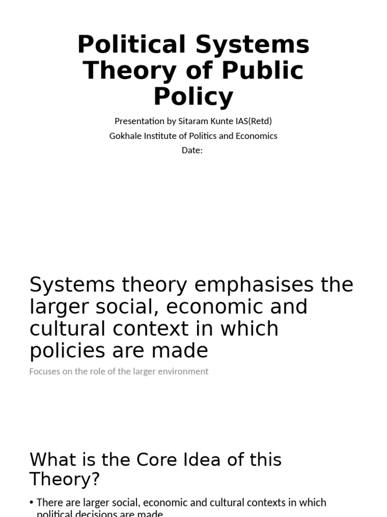 Understanding Political Systems Theory | PDF | Policy | Liberal Arts ...