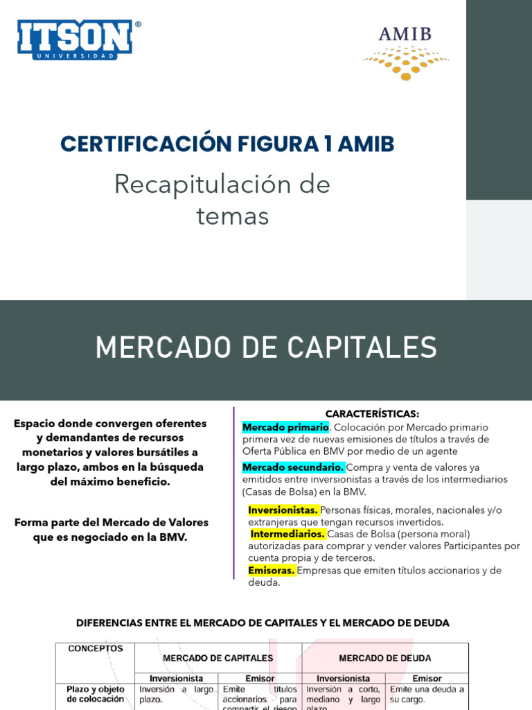Guía Completa del Mercado de Capitales y Deuda | PDF | Fondo de ...